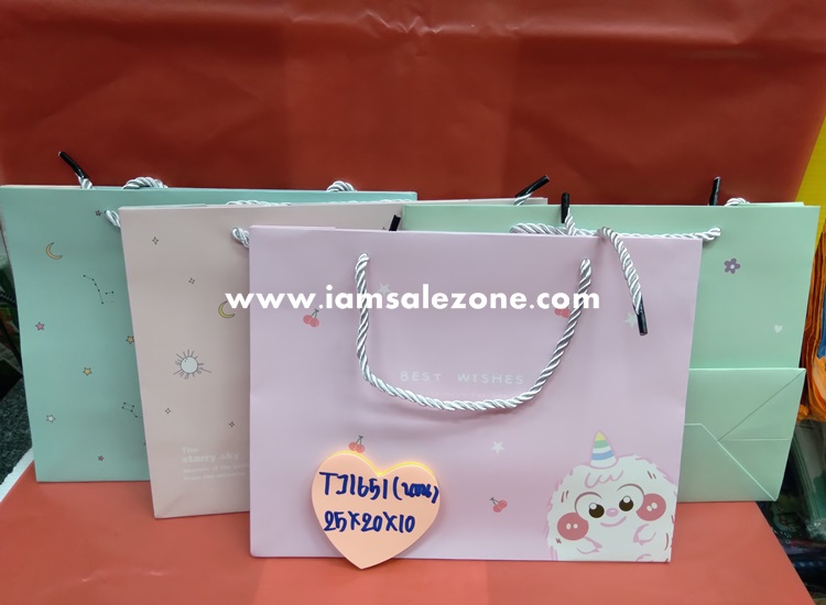 10 ถุงกระดาษหูเชือกแนวนอน TJ1651 (โหล)