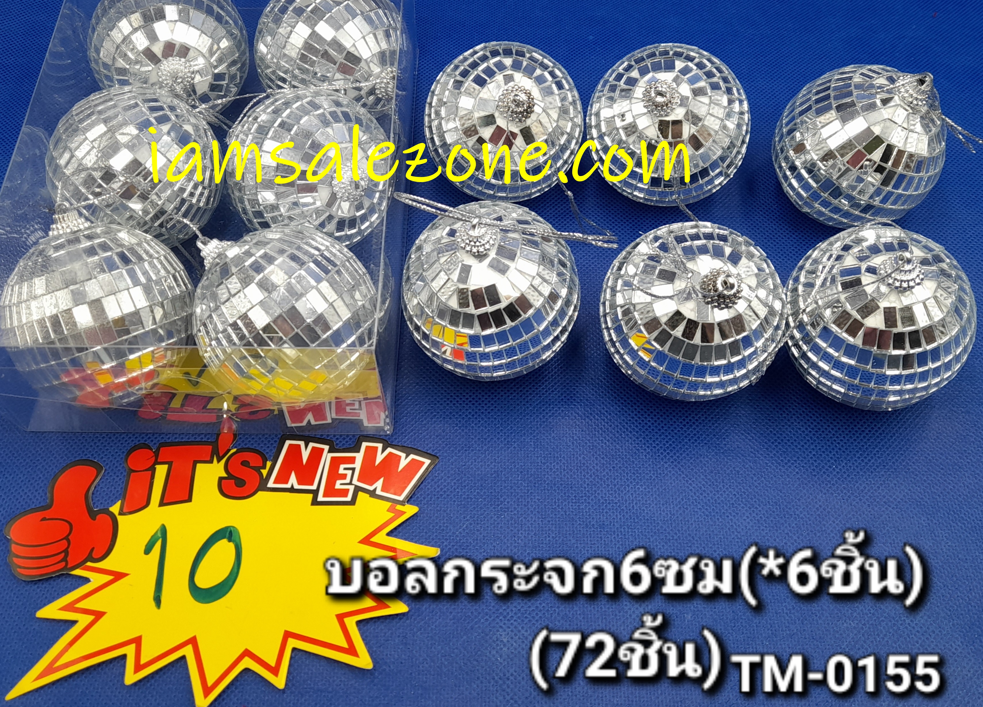 10 บอลกระจก 6 ซม OJ0155 (6ชิ้น)