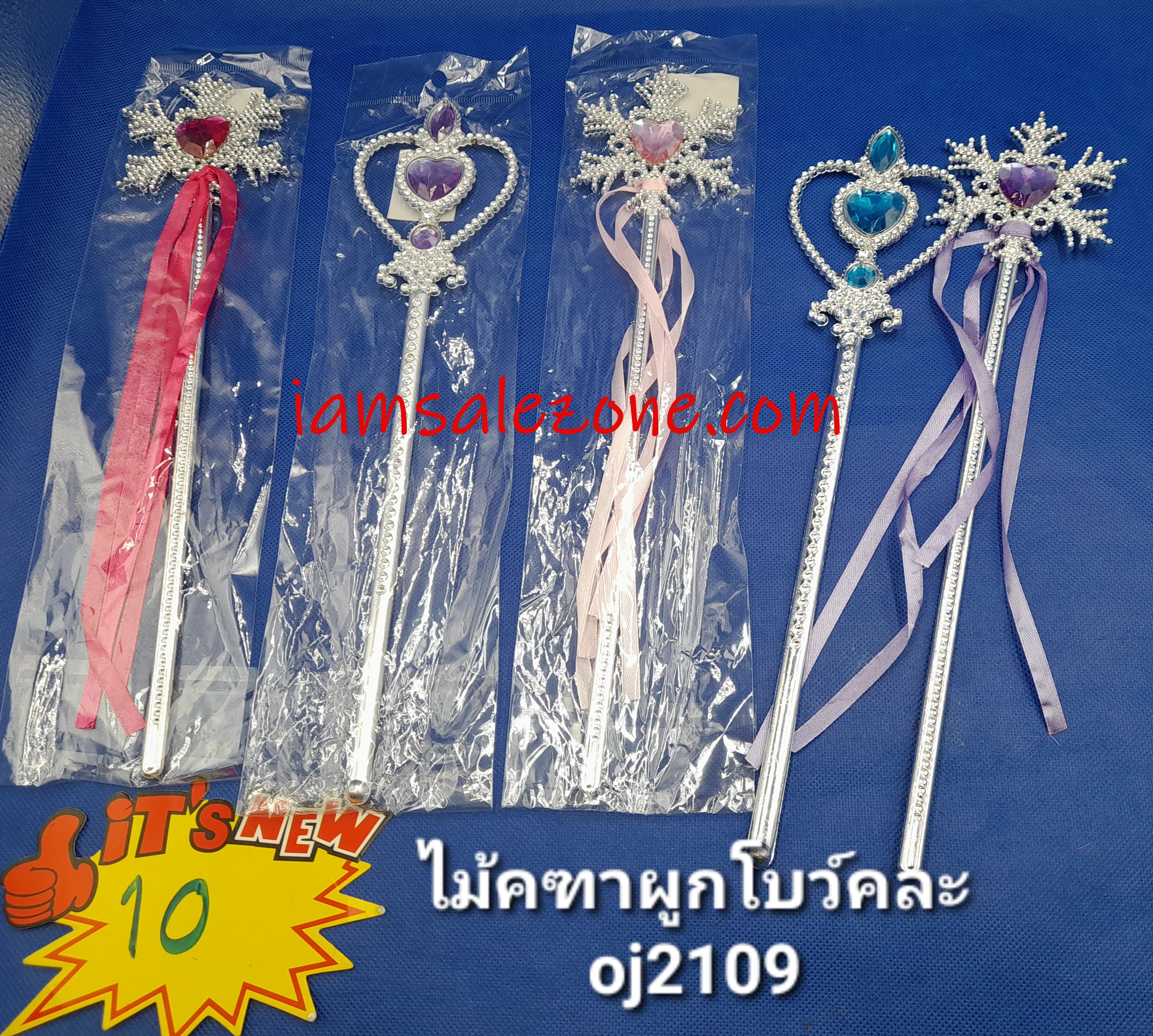 10 ไม้คฑาผูกโบว์/รูปหัวใจ OJ2109/2578 (โหล)