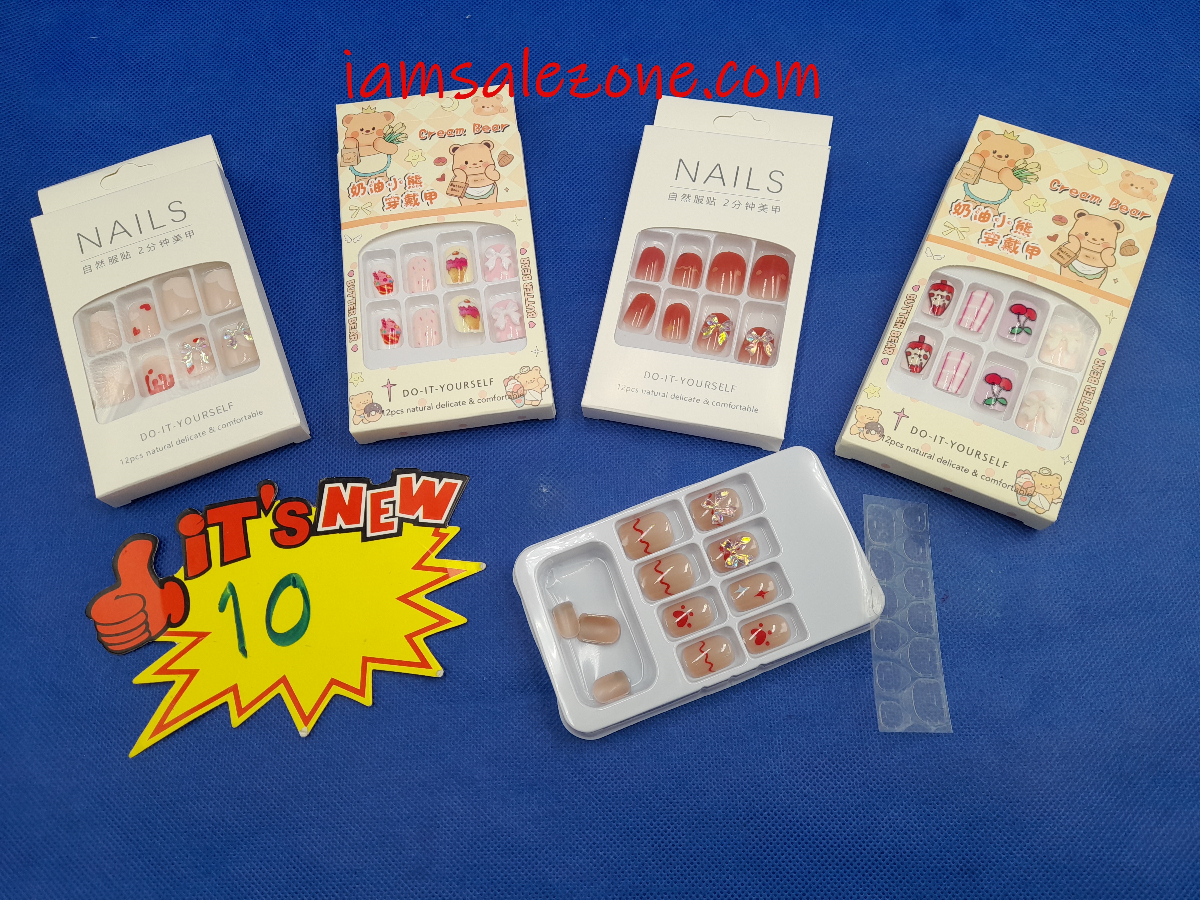 10 เล็บปลอมกล่องขาว/สี OJ2594 (โหล)