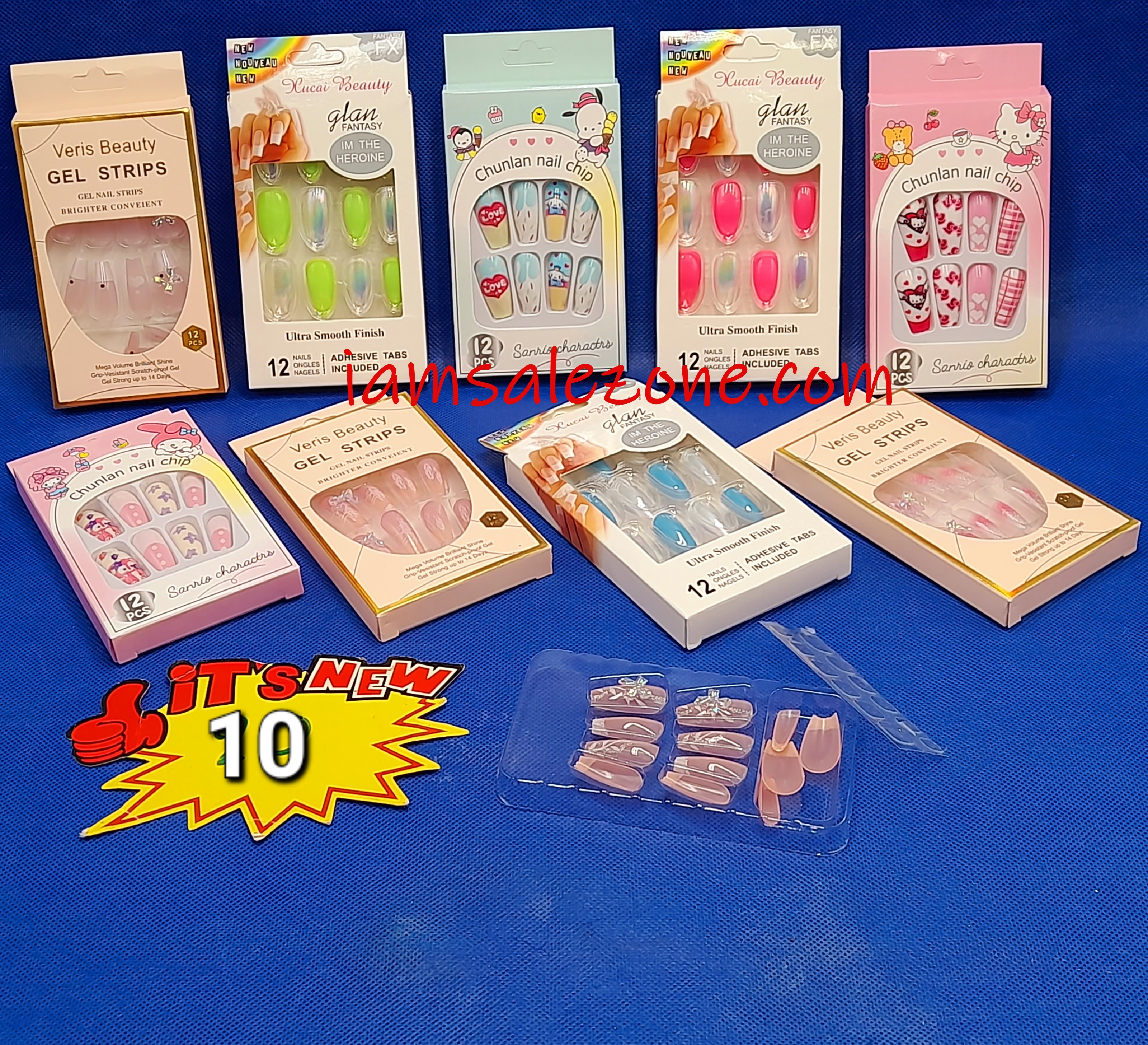 10 เล็บปลอมยางคละรุ่น OP185 (โหล)
