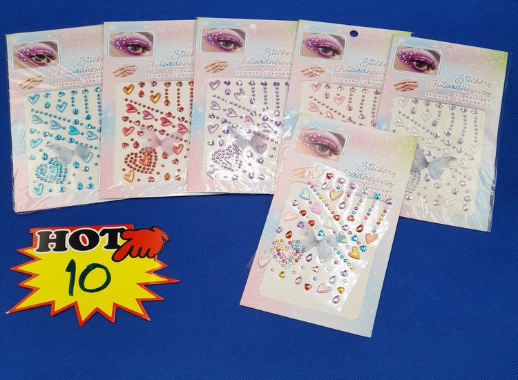 10 สติกเกอร์เพชรติดหน้าตา OJ3375 (โหล)