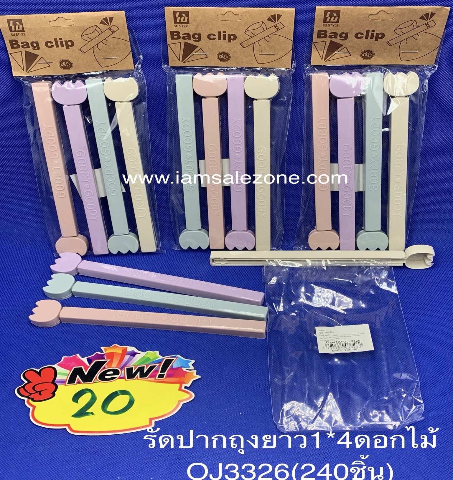 20 รัดปากถุงไบโอ 1*4 ดอกไม้ TJ2563  (โหล)